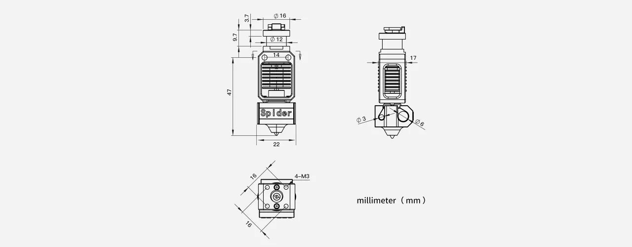 Spider V3 Pro High Temperature & High Flow Hotend Pro - 4008030044 - DREMC STORE