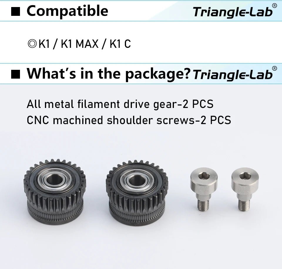 Trianglelab K1C/K1/K1 Max Metal Extruder Gear (DLC Coating) - DLC Coating - T - K1MG - DLC - DREMC STORE