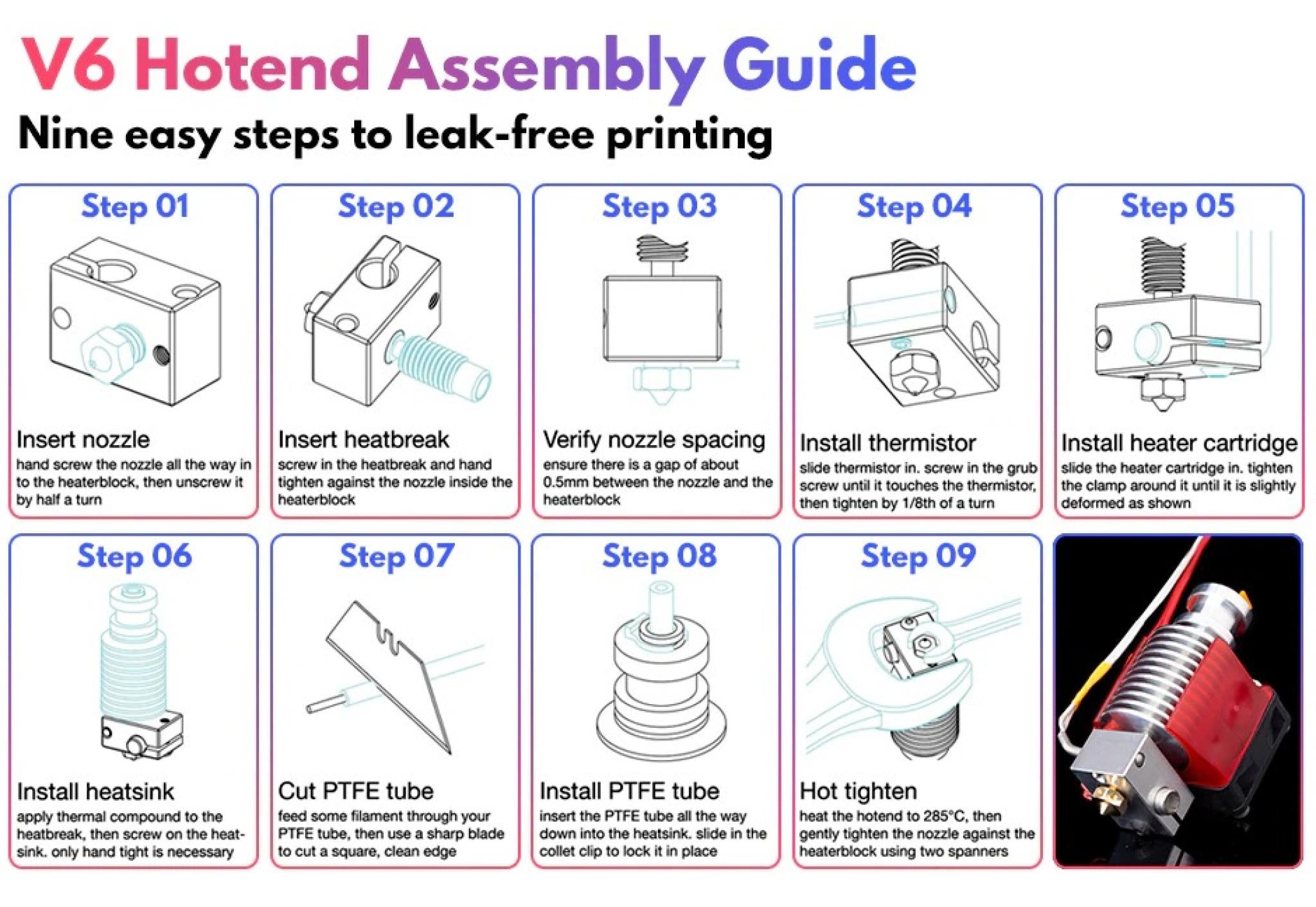Trianglelab V6 Hotend comptaible for PRUSA i3 MK3 MK3S comptaible - Pre - Assembled - TL - V6HOTEND - 24V - AS - DREMC STORE