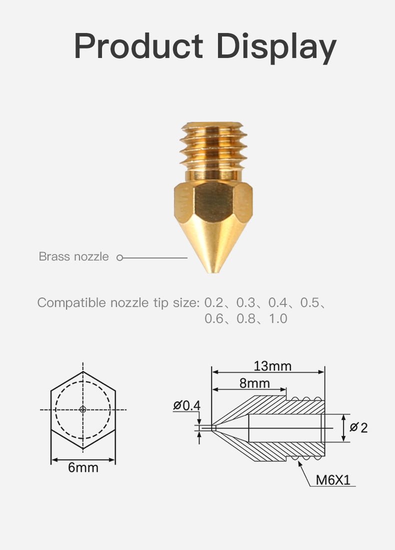 24PCS MK8 Nozzles Package for Creality Ender 3/5 3D Printers - 4007010004 - DREMC STORE