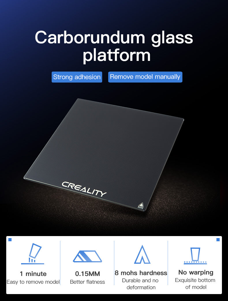 Ender 5 Plus Carborundum Glass Bed Platform 377*377mm