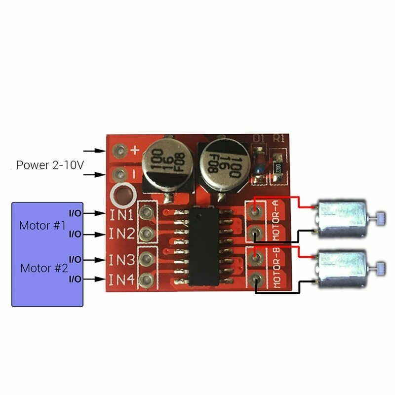 L298N Mini Low Profile DC Motor Driver Dual H-Bridge PWM Control For Arduino / Raspberry Pi