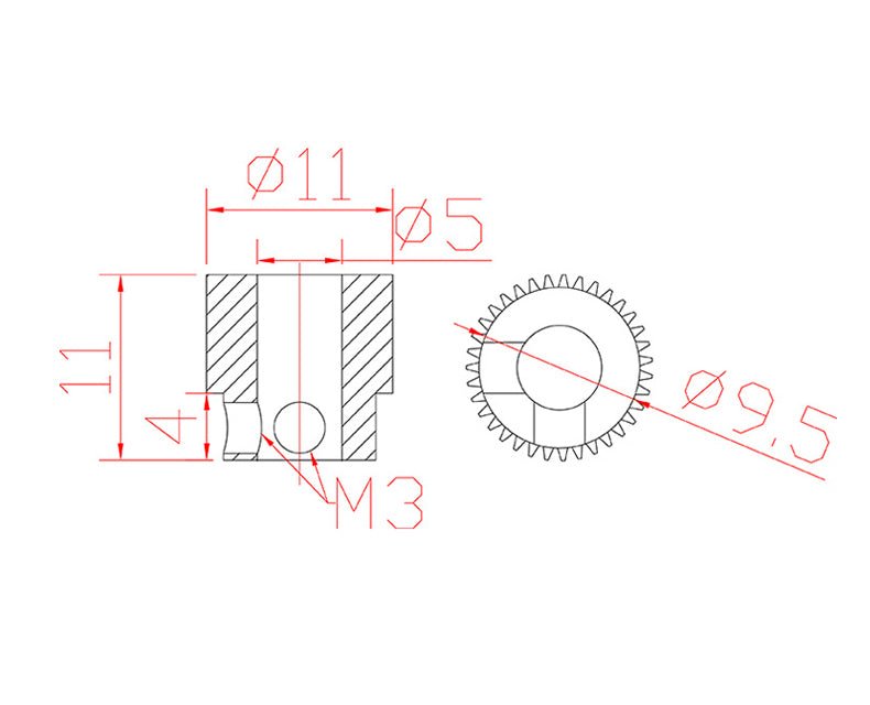 2pc Creality Extruder Gear - 4004010139 - DREMC STORE