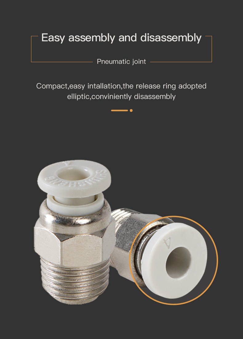 2PC Pneumatic Connector for Creality 3D Printers - Small - 4004010037 - DREMC STORE