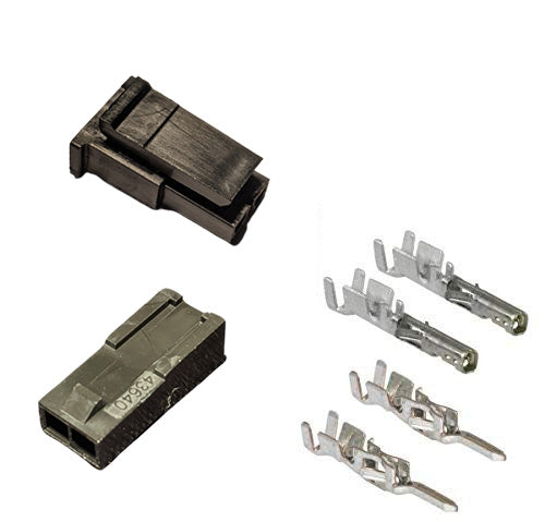 Molex 2 Pin Connector Lot, 6 Matched Sets, w/18-24 AWG w/Pins Mini-Fit Jr