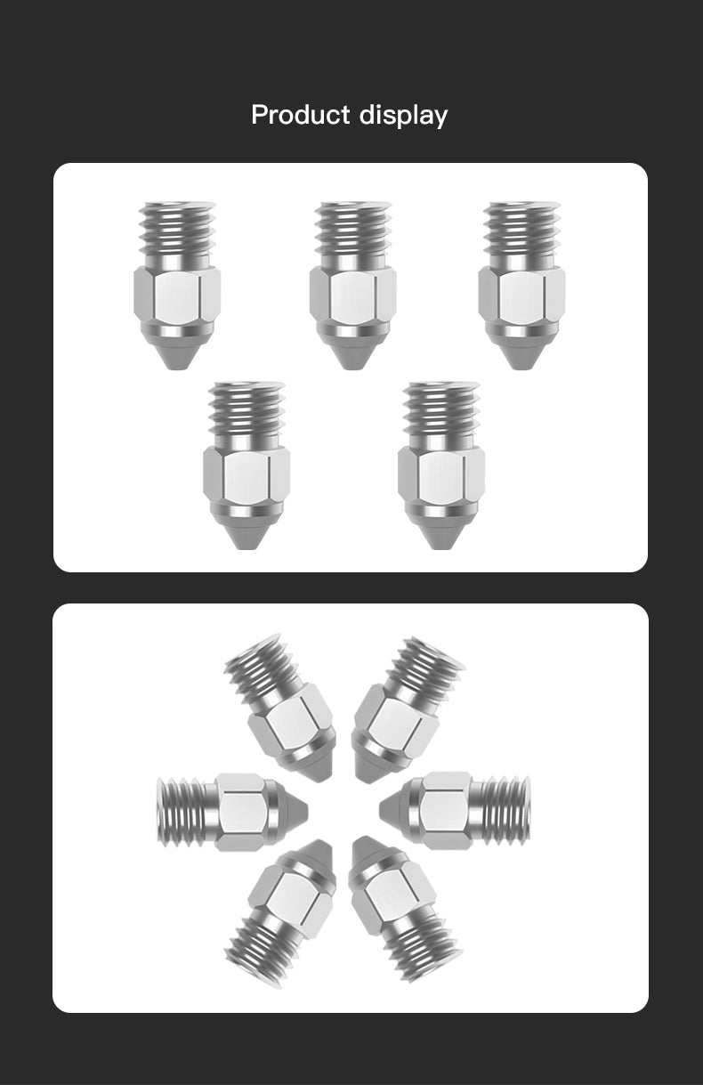5PC Creality Copper Alloy Plated Nozzle Kit for CR 6 SE / MAX / CR10 Smart / Ender 3 S1