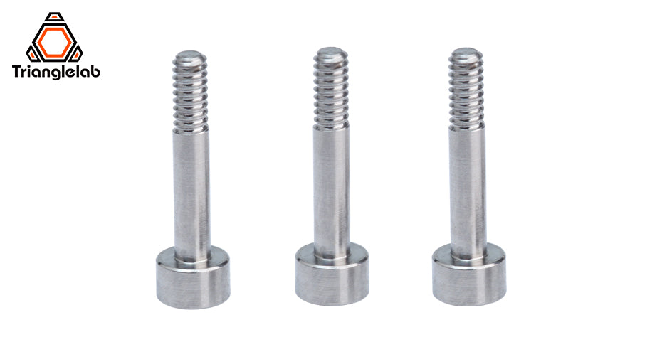 Three Rapido retaining bolts made of titanium, displayed against a white background.