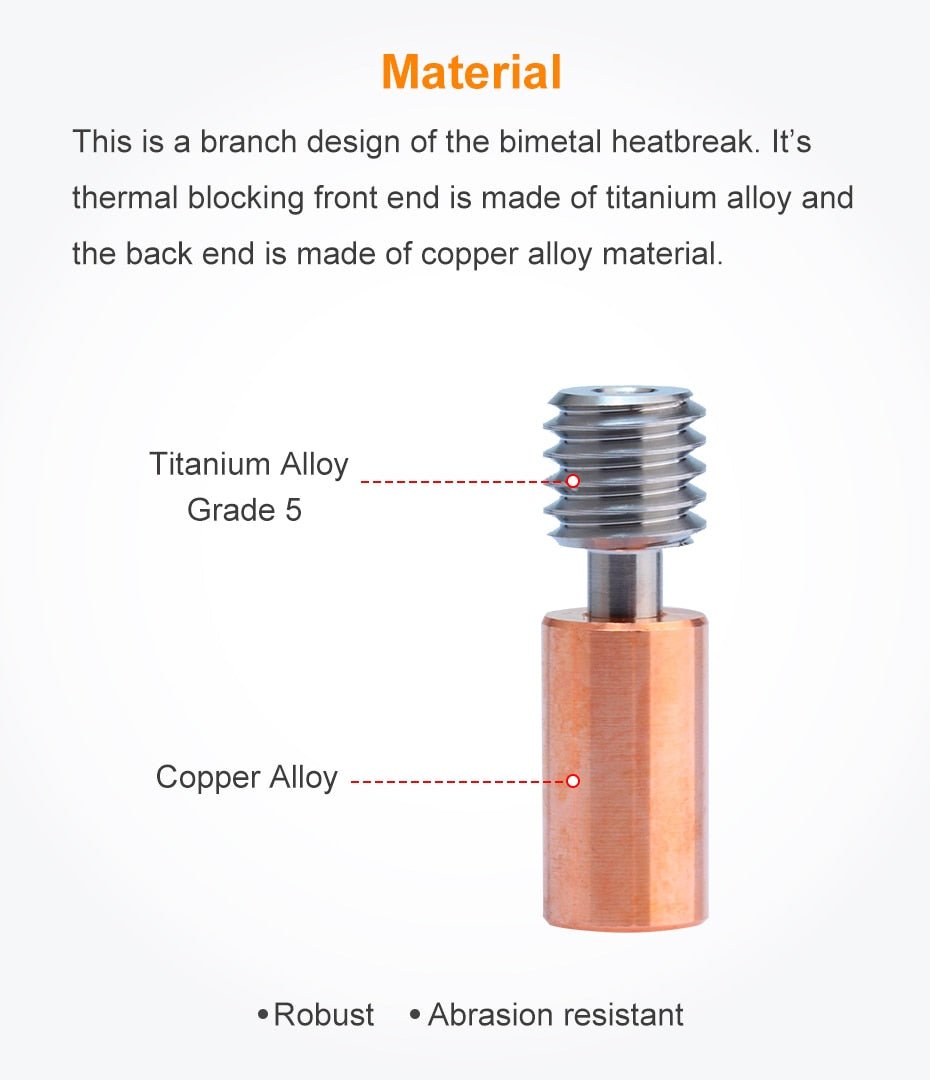 All Metal Heat Break for Creality Ender 3 S1 / CR - 10 Smart Pro / Ender 3 V3 SE - Copper + Titanium Alloy - 37538729 - DREMC STORE