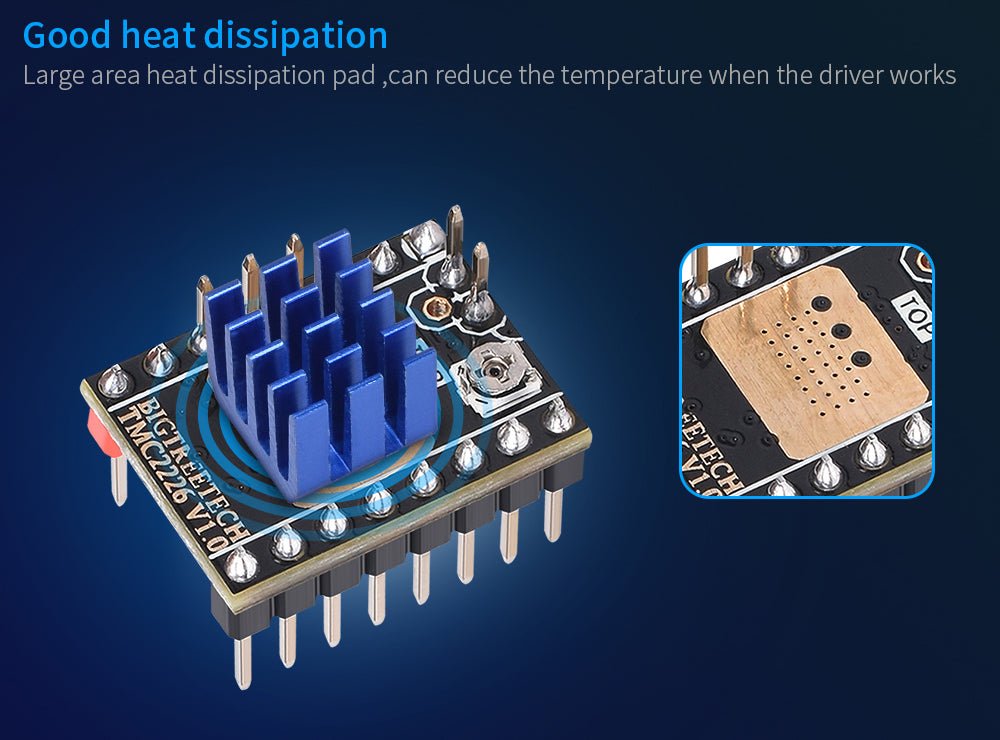 BIGTREETECH TMC2226 V1.0 Stepper Motor Driver - Silent - For SKR V1.3/V1.4 Turbo - 1x - ZZB000415 - DREMC STORE