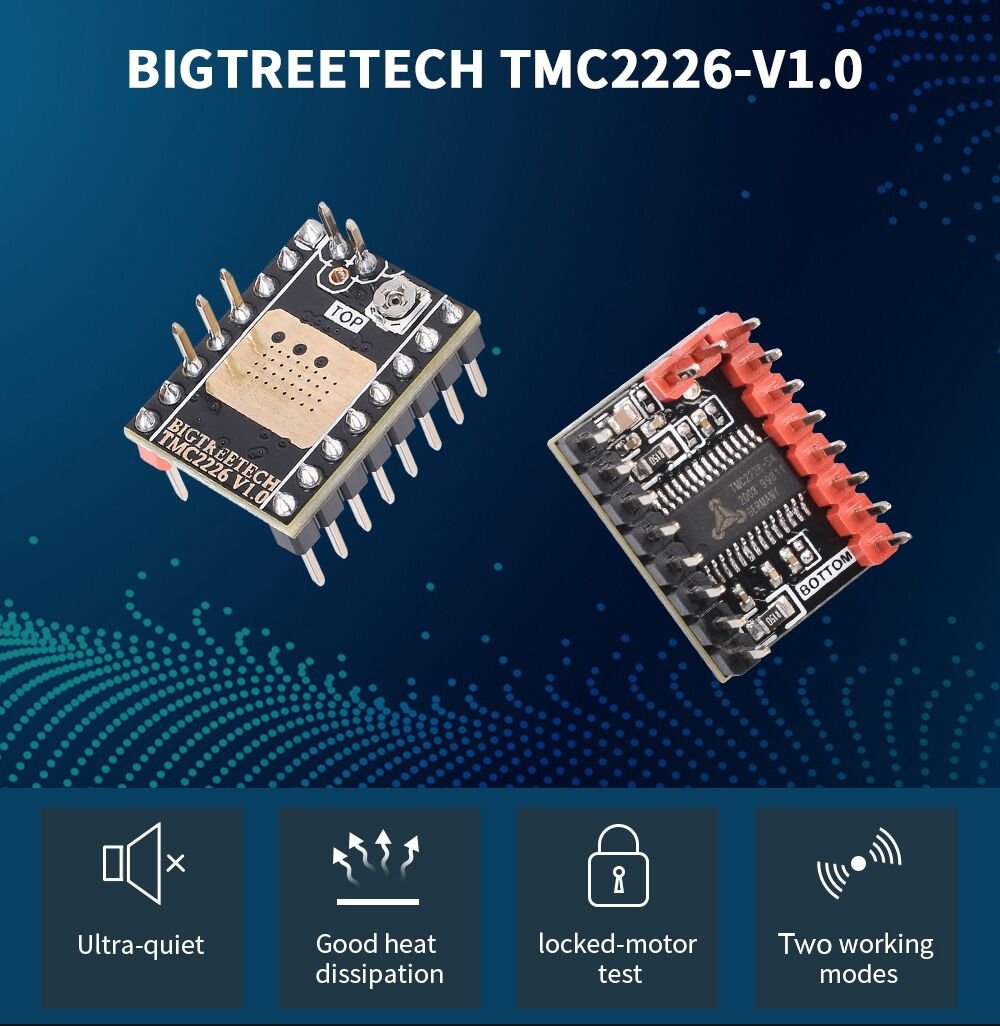 BIGTREETECH TMC2226 V1.0 Stepper Motor Driver - Silent - For SKR V1.3/V1.4 Turbo - 1x - ZZB000415 - DREMC STORE