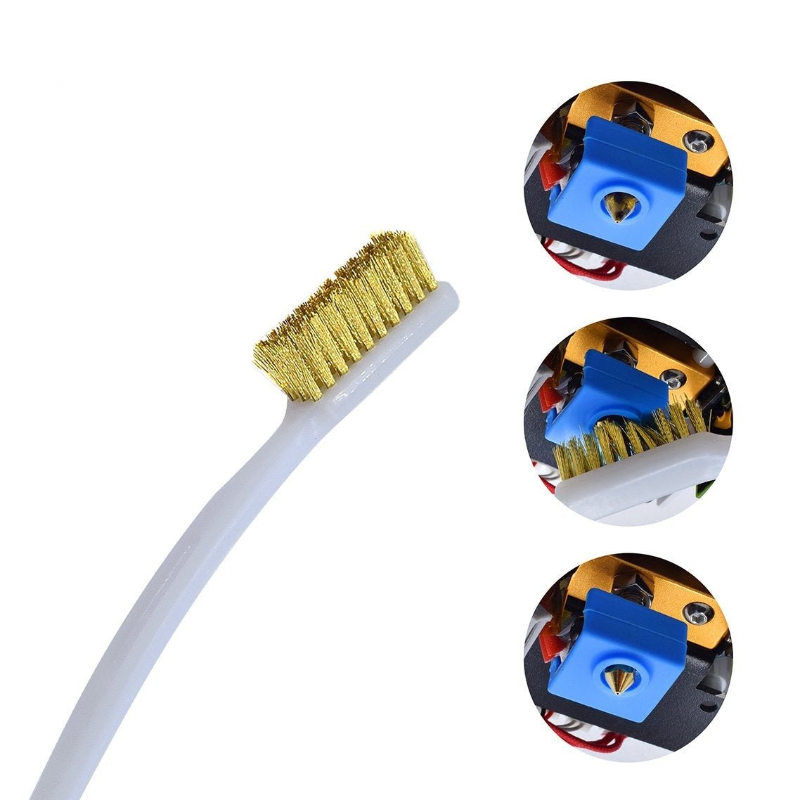 Copper Wire Brush for 3D Printer Nozzle Cleaning - SS - TH - DREMC STORE