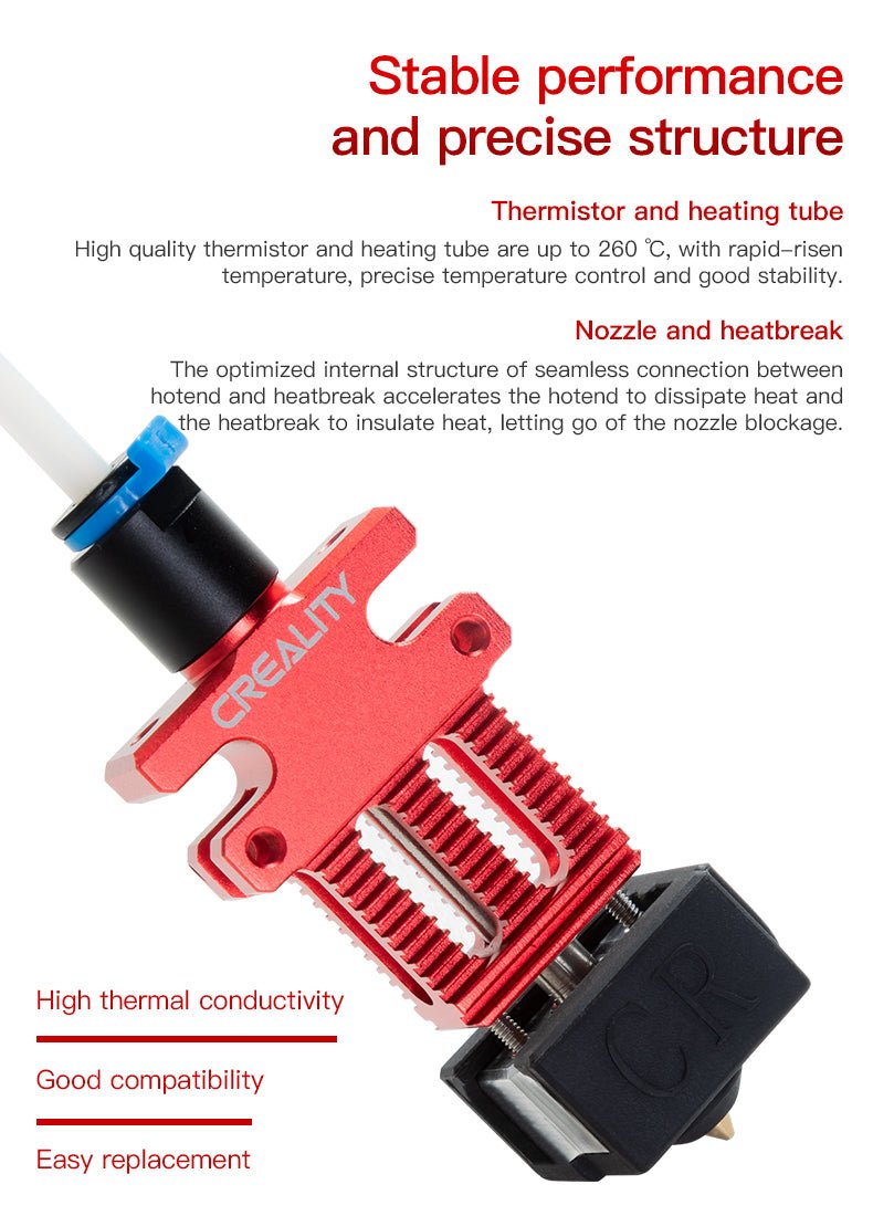 Creality CR 6 SE Hotend Kit with PTFE Tube + Heater Cartridge + Thermistors - 4001030042 - DREMC STORE