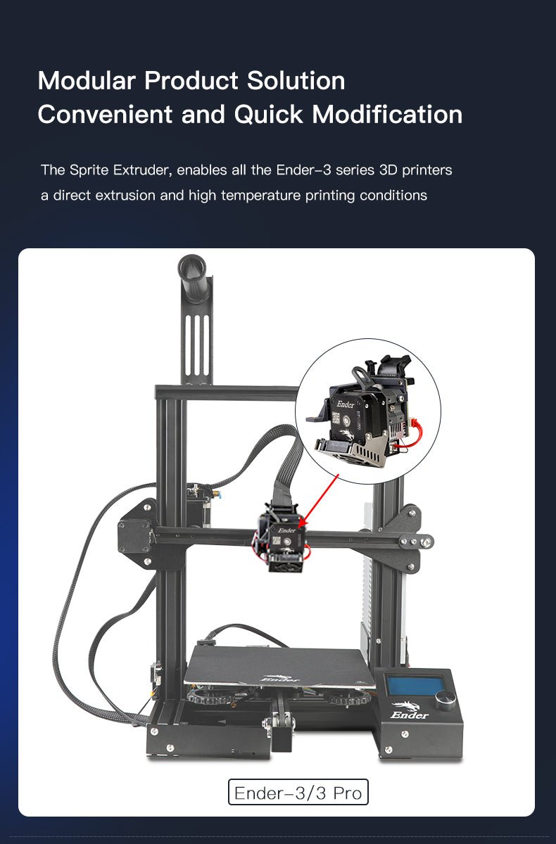 Creality Direct Drive Sprite Extruder Pro Kit (300°C) for Ender 3 Series (Pro, V2, Max) - 4001020036 - DREMC STORE