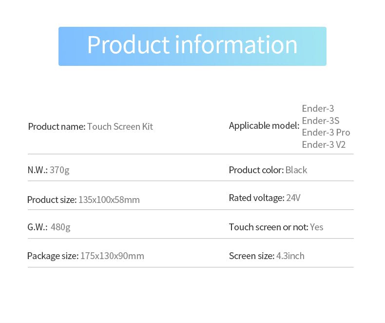 Creality Ender 3 Series Touch Screen Kit - 4001050015 - DREMC STORE