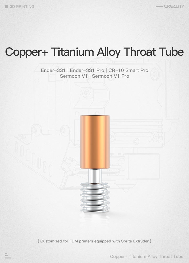Creality Titanium Alloy All Metal Hreat Break for Ender 3 S1 - Copper + Titanium Alloy - 4004050019 - DREMC STORE