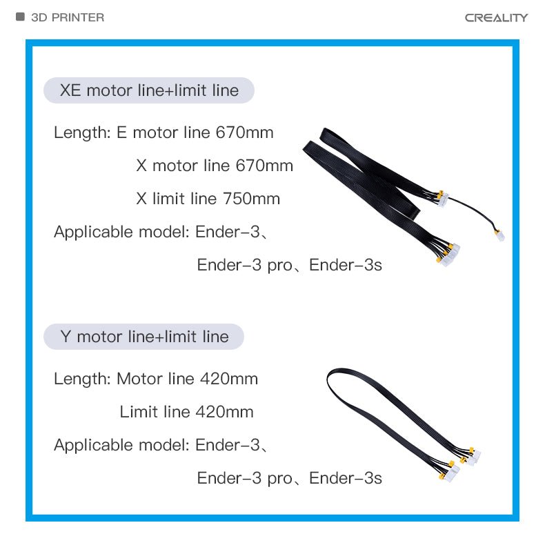 Creality X/Y/Extruder Axis Motor Cable & Limit Switch Cable For Ender 3 Series - Y - 4006030010 - DREMC STORE