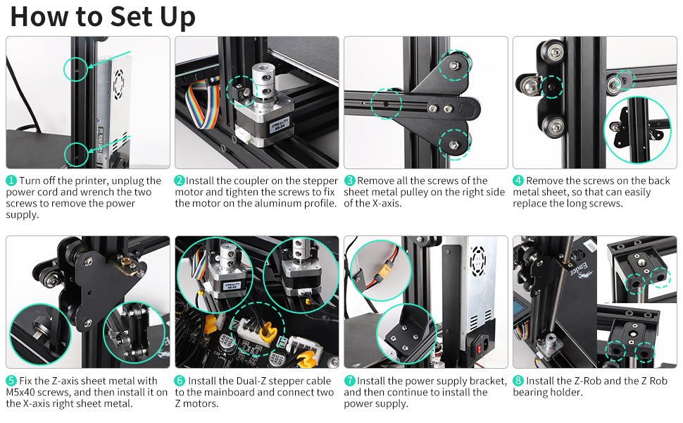 Dual Z Axis Screw Rod Upgrade Kit Double Screw for Ender 3 Series - 4003010022 - DREMC STORE