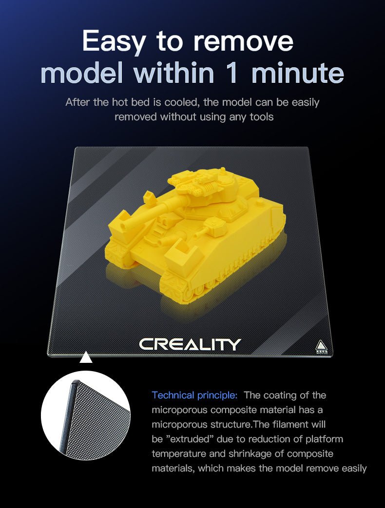 Ender 5 Plus Carborundum Glass Bed Platform 377*377mm - 4004090040 - DREMC STORE