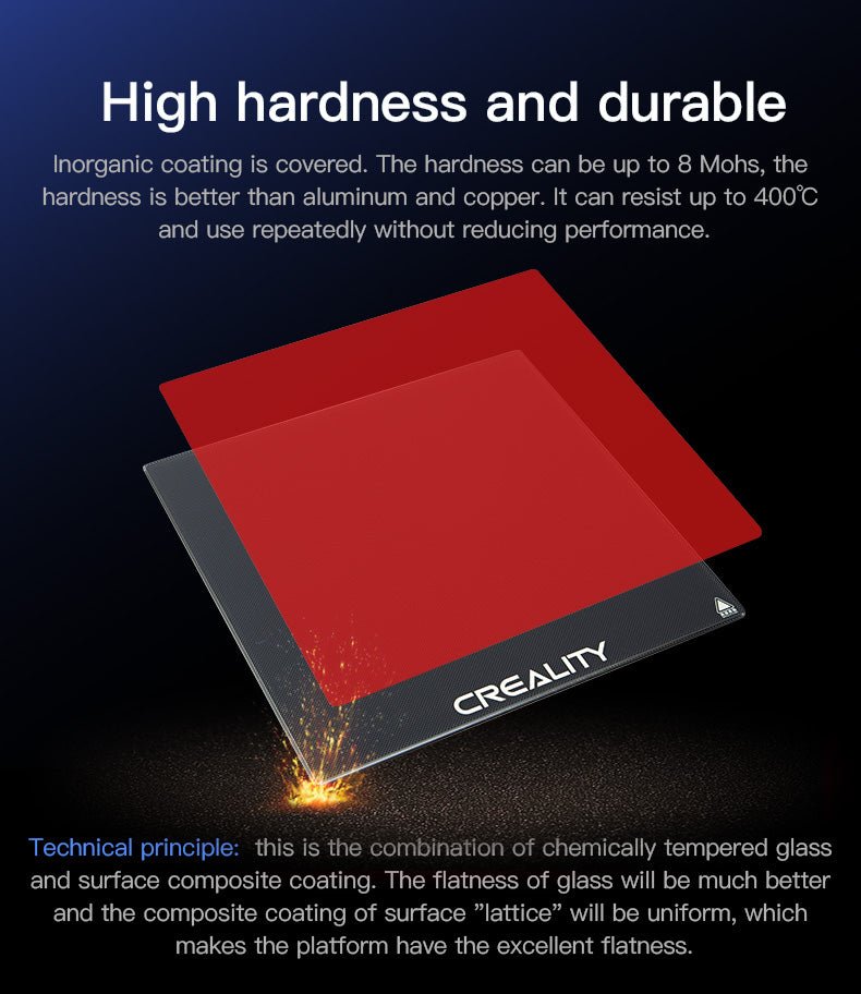 Ender 5 Plus Carborundum Glass Bed Platform 377*377mm - 4004090040 - DREMC STORE