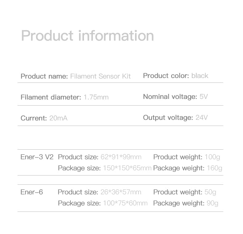 Filament Detection Device Sensor Kit for Ender 3 v2, Ender 3 Neo - 4001090008 - DREMC STORE