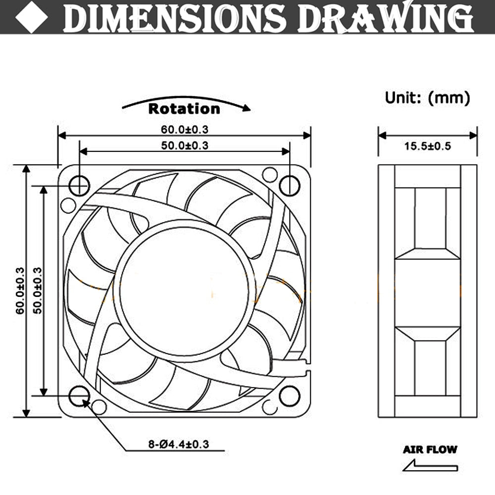 GDSTIME GDA 6020 Axial Fan 24v - GDA6020B24N50X252207F - DREMC STORE