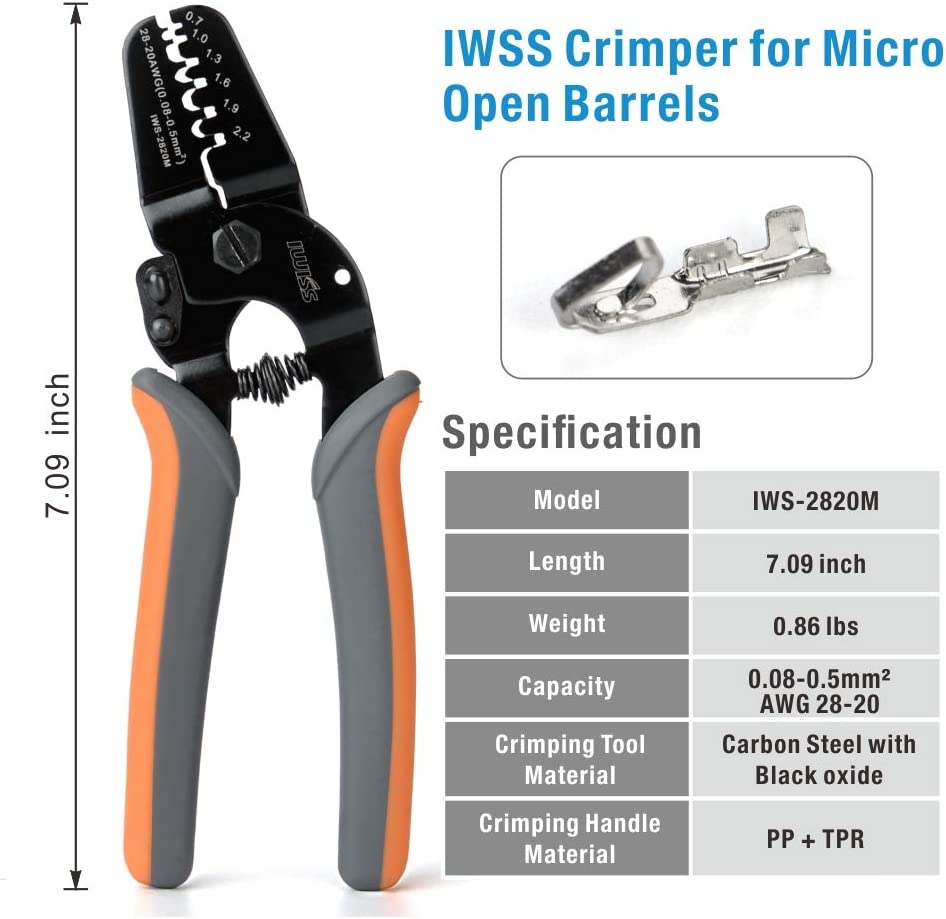 IWISS IWS - 2820M Mini Micro Open Barrel Crimping Tools - IWS - 2820M - DREMC STORE