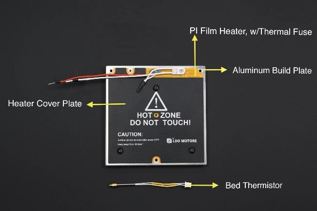 LDO V0 S1 Aluminum Build Plate PI Film Heater and 200W PSU for Voron 0 - LDO - V0S - PIH - DREMC STORE