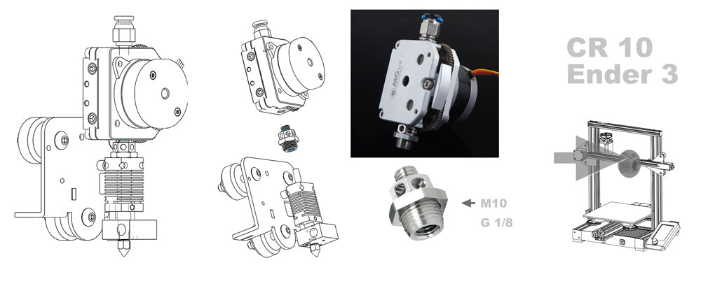 OMG V2S All Metal Direct Extruder Dual Drive - DM1 - A/B - DM1 - A - DREMC STORE