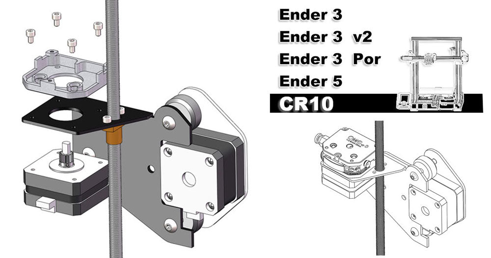 OMG V2S All Metal Dual Gear Extruder Bowden Kit (F1 - Set) Black Edition - F1 - Set - DREMC STORE