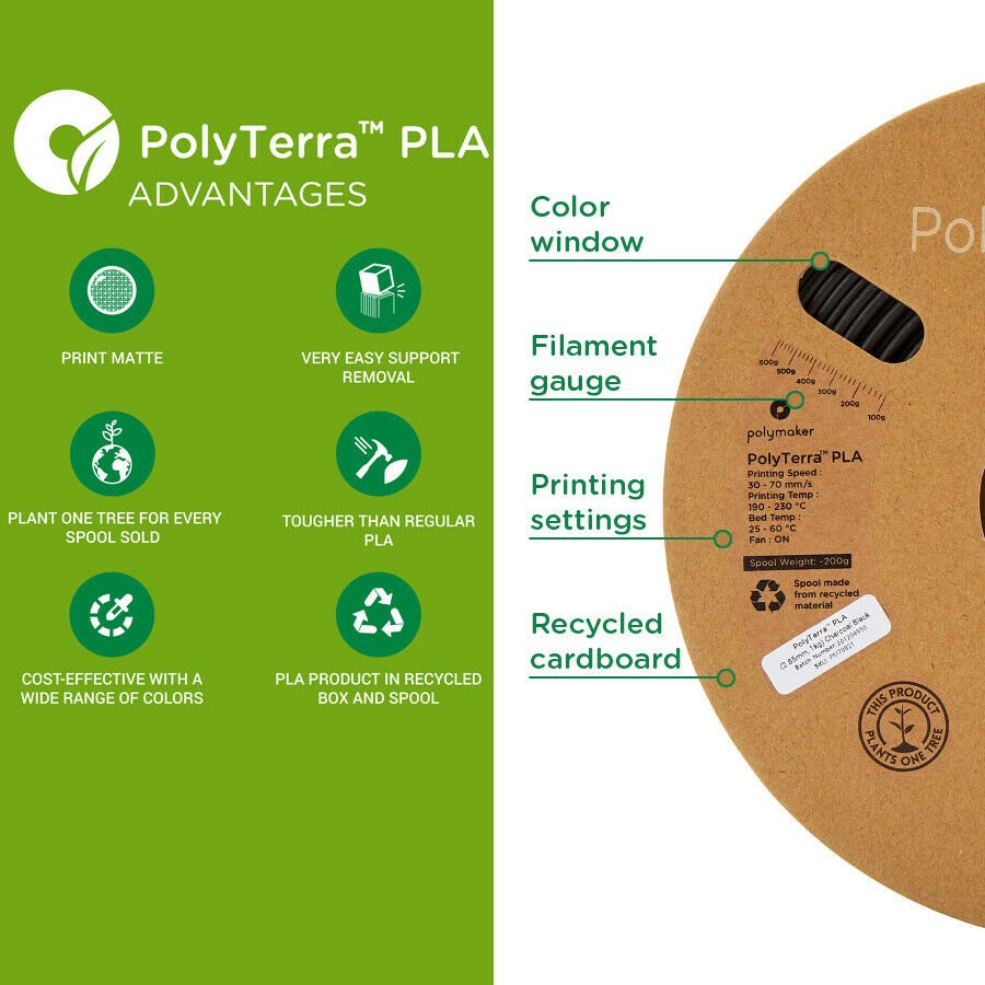 Panchroma™ Matte PLA (Formerly PolyTerra™ PLA) Filament 1.75mm 1kg - Sunrise Orange - PM70848 - DREMC STORE