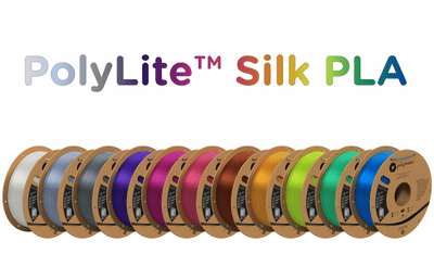 PolyMaker PolyLite Silk PLA 1.75mm Filament 1kg - Silver - PA03002 - DREMC STORE