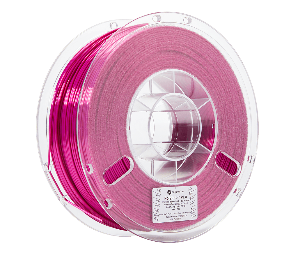 PolyMaker PolyLite Silk PLA 1.75mm Filament 1kg - Magenta - PA03004 - DREMC STORE