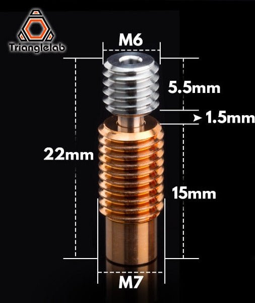 Titanium Alloy All Metal Heat Break for for V6 / Volcano Heater Block Hotend - 09017001 - DREMC STORE