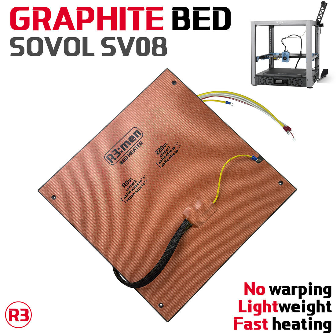 Graphite Plate - Heatbed Upgrade For Sovol SV08