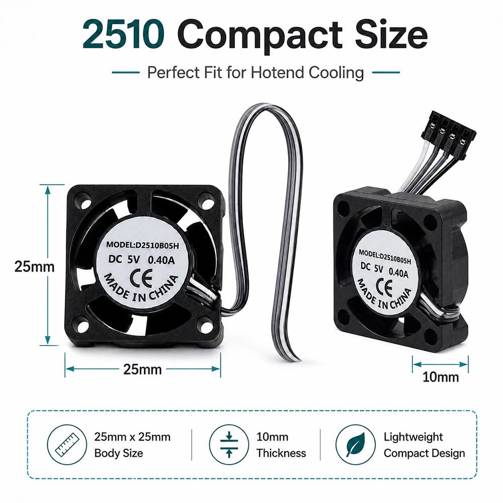 2510 Axial Hotend Fan 5V for Bambu H2S Compatible - FN-65003-10 - DREMC STORE 3D Printing Supplies