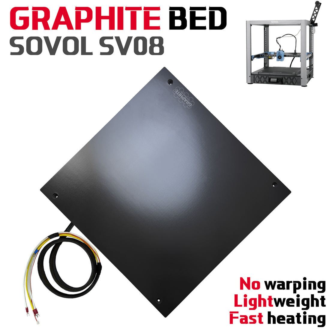 Graphite Plate - Heatbed Upgrade For Sovol SV08
