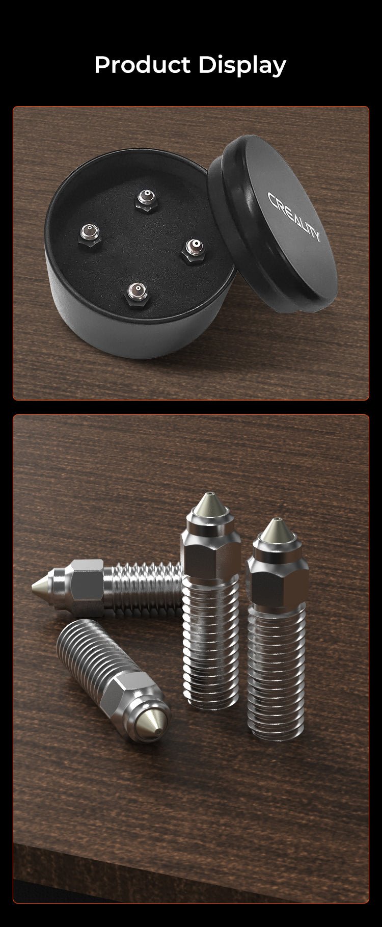 4PC Creality K1 & K1 Max 2023 Hardened Steel Tip + Copper Nozzle - 4008030058 - DREMC STORE