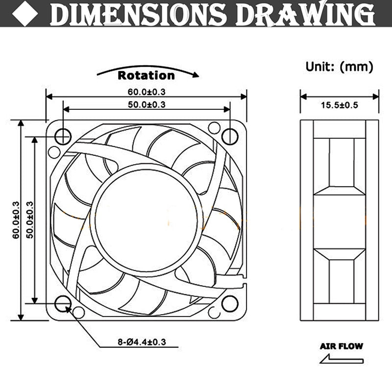 6015 24V Axial Fan (3 Pin) - MX - 6015 - 24 - 3PIN - DREMC STORE