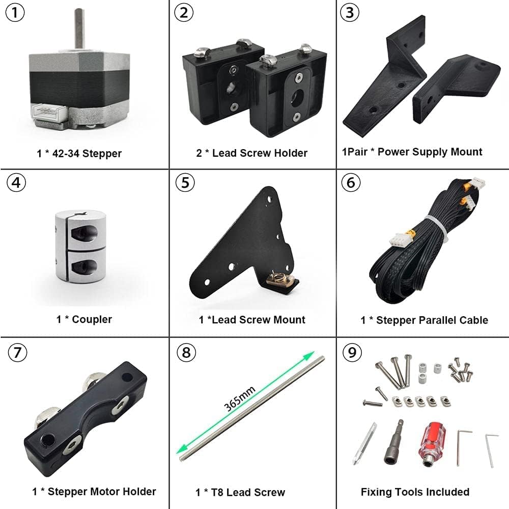 Dual Z Axis Screw Rod Upgrade Kit Screw for Ender 3 Series 3D Printers
