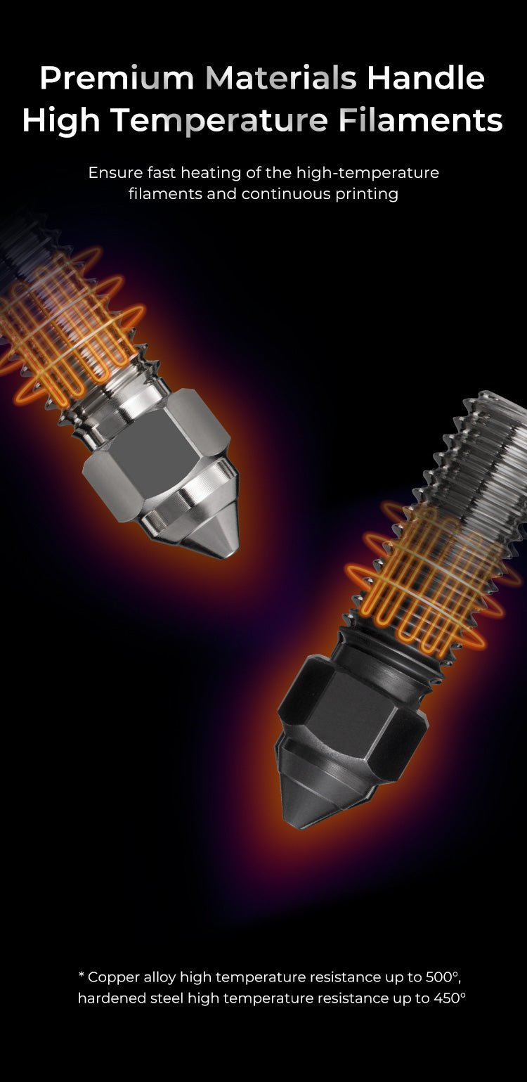 8PC Creality K1 & K1 Max Hardened Steel & Copper Alloy Nozzle Kit - 4008030052 - DREMC STORE