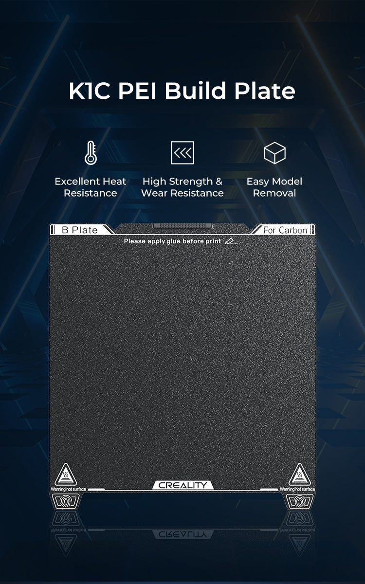 Creality K1C Smooth Or Texture PEI Build Plate 235*235mm [Nozzle Brush