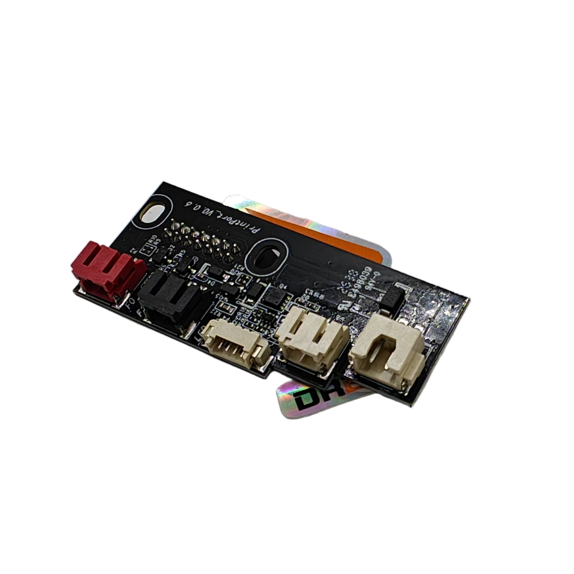 Electronic circuit board on a gray background