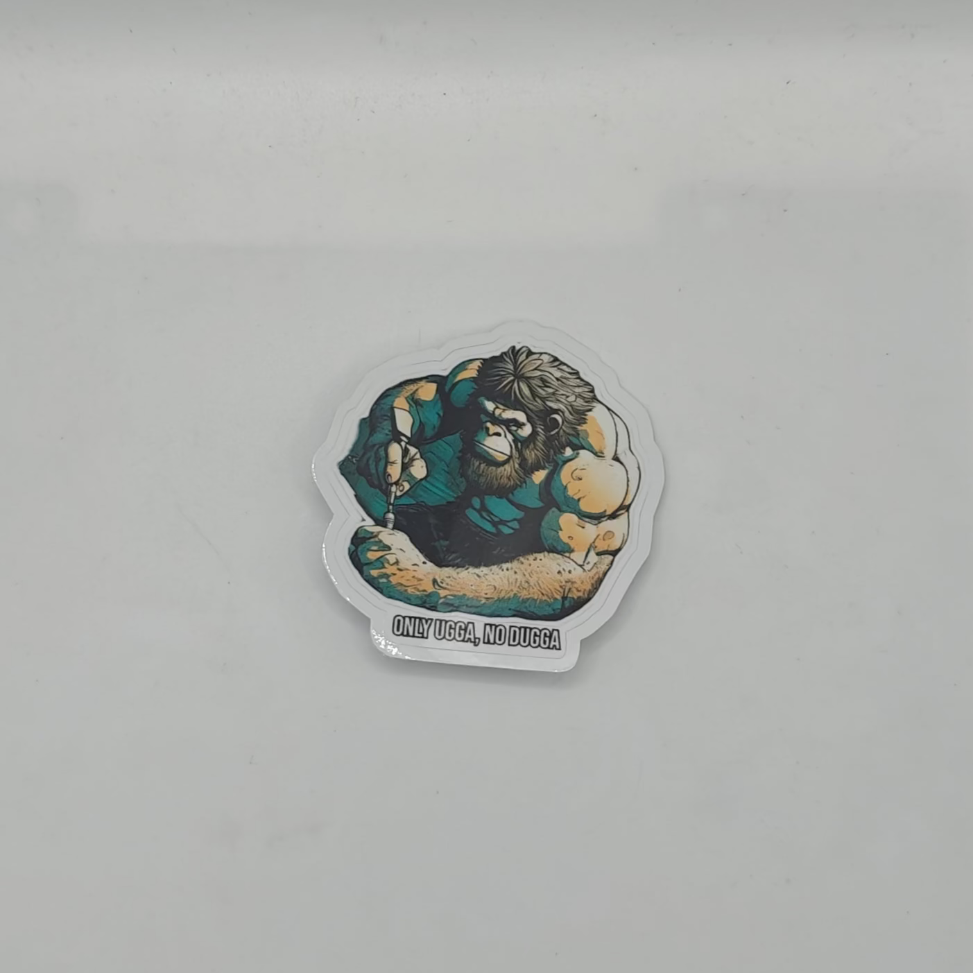Small sticker with a colorful design on a plain background