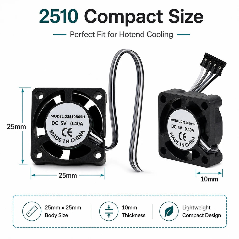 2510 Axial Hotend Fan 5V for Bambu H2S Compatible