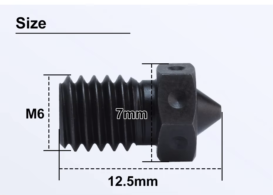 Hardened Steel V6 RepRap Nozzle Compatible TriangleLab