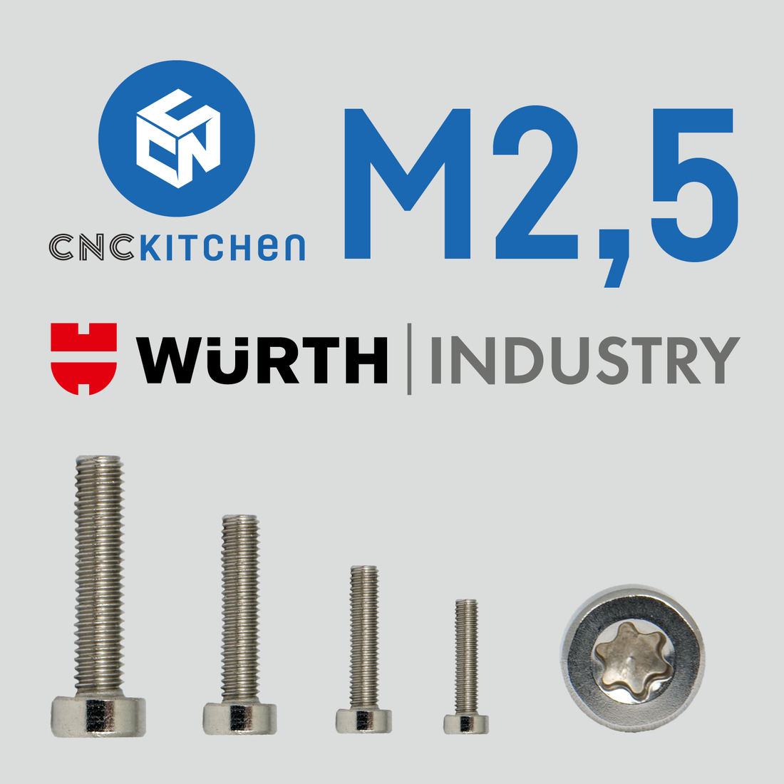 M2.5 Screw, TX8, stainless steel AISI 304, low head