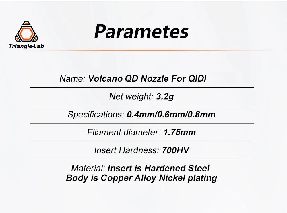 Trianglelabs QD Nozzles for QIDI X-Max 3 QIDI X-Plus 3 QIDI X-Smart 3