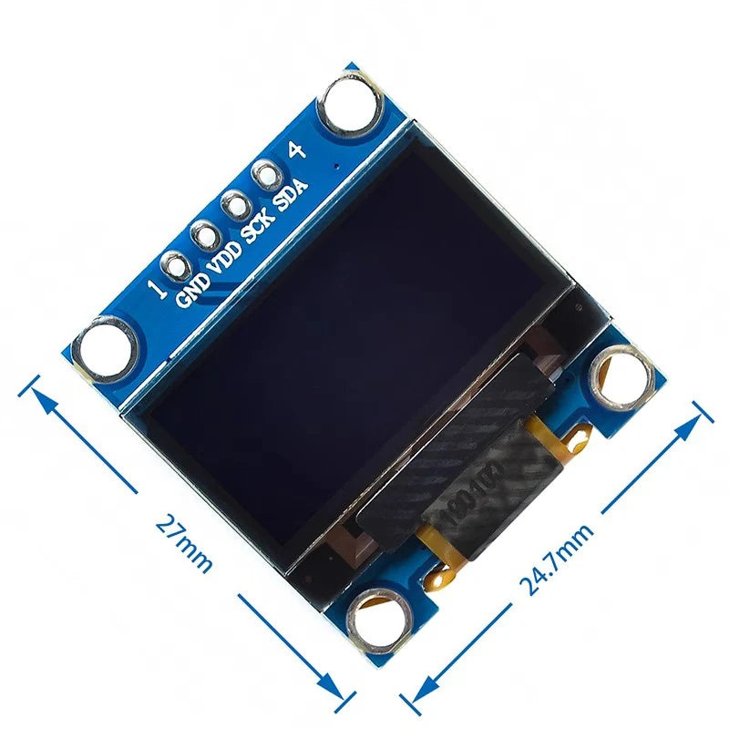 0.96 Inch White Text OLED Display Module I2C Communication 128*64 Resolution