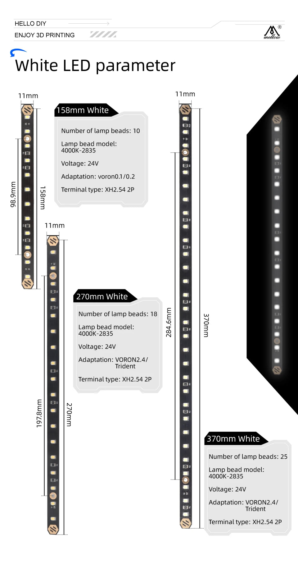 Daylight & Daylight Neo (RGB) Daylight LED Bar (1pc) by Mellow3D
