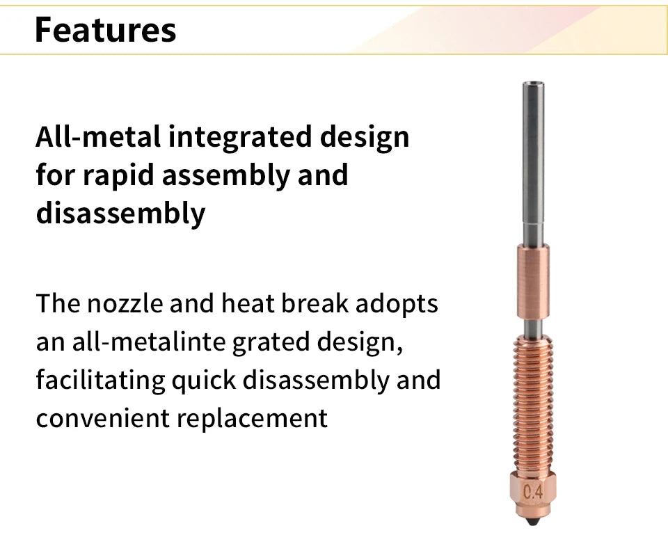 K1C Nozzle with Integrated Heat Break Comptaible